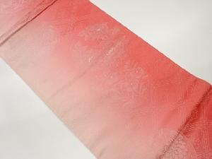 花々に花菱模様織出し全通袋帯